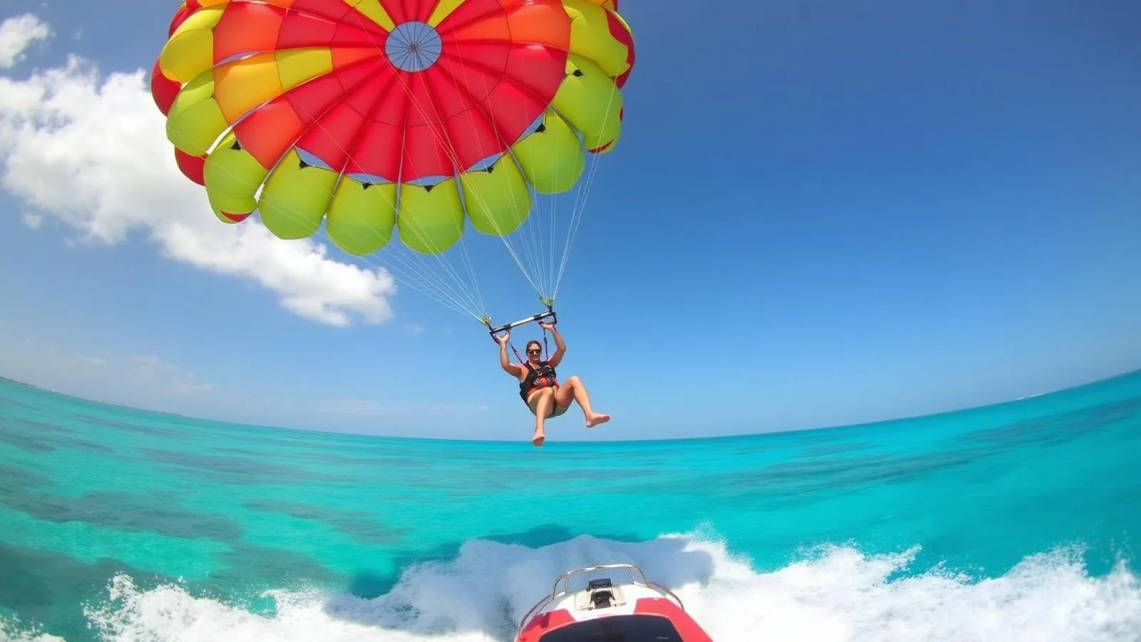 Parasailing and banana boat over the Red Sea